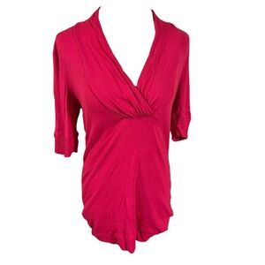 Express pink y2k V-Neck sweater T-shirt blouse size large